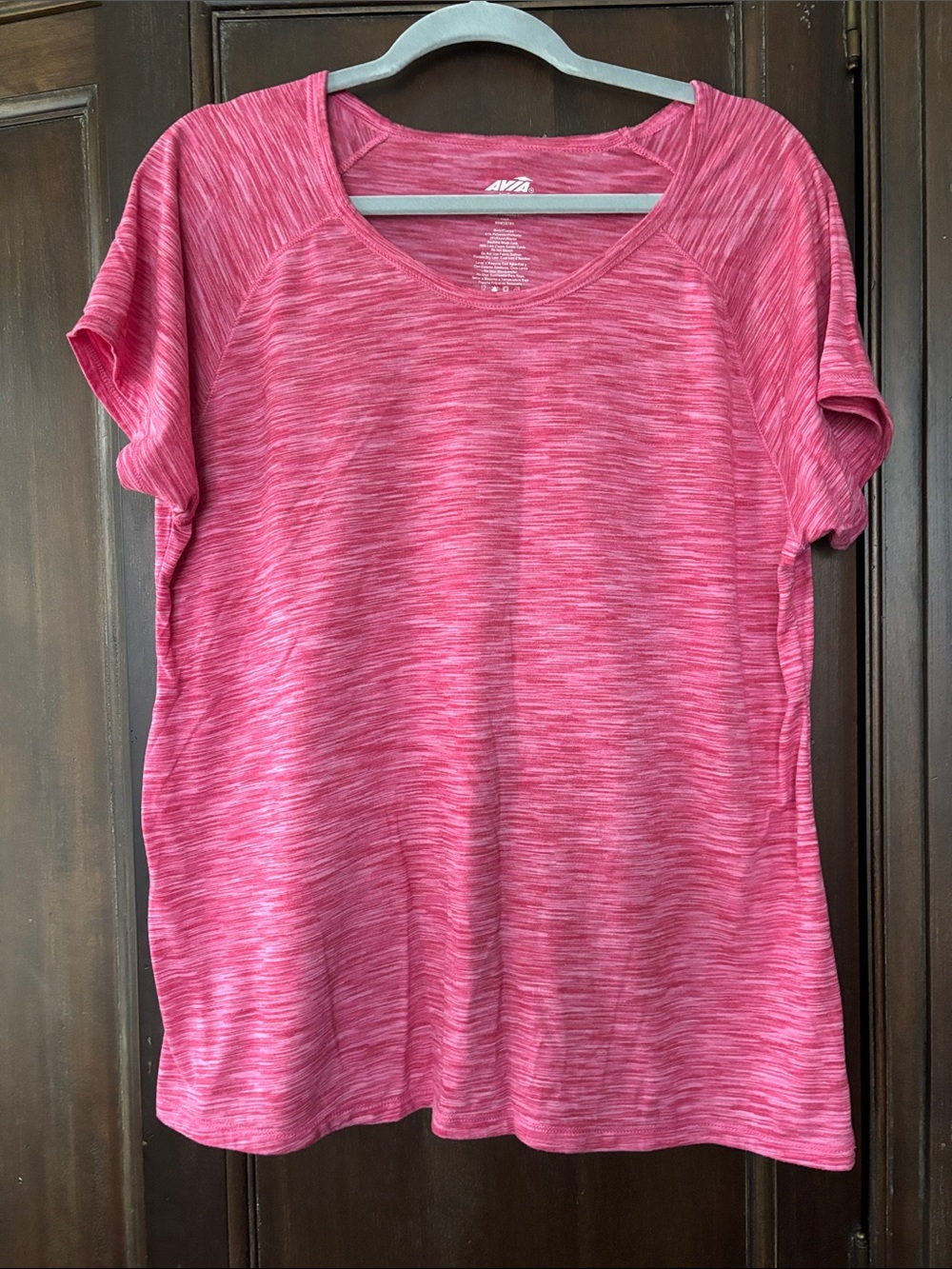 Avia Pink Space-Dye Short Sleeve Active Tee XXL